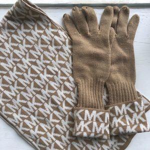 Michael Kors Scarf and Gloves Set
